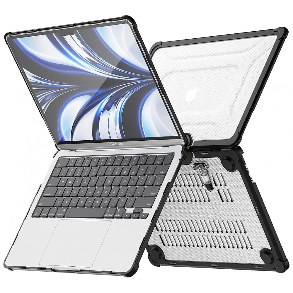 Capa Rígida Antichoque Preta XK para MacBook Air 15″ (2023–2025, Modelos A3241/A3114/A2941, M2/M3/M4) – MEEgoodo