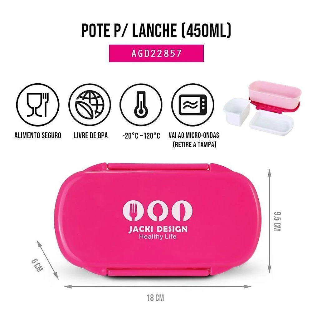 Conjunto Lancheira Térmica Com Pote P- Lanche, Garrafa 550ml E Mochila Com Rodinhas Pink