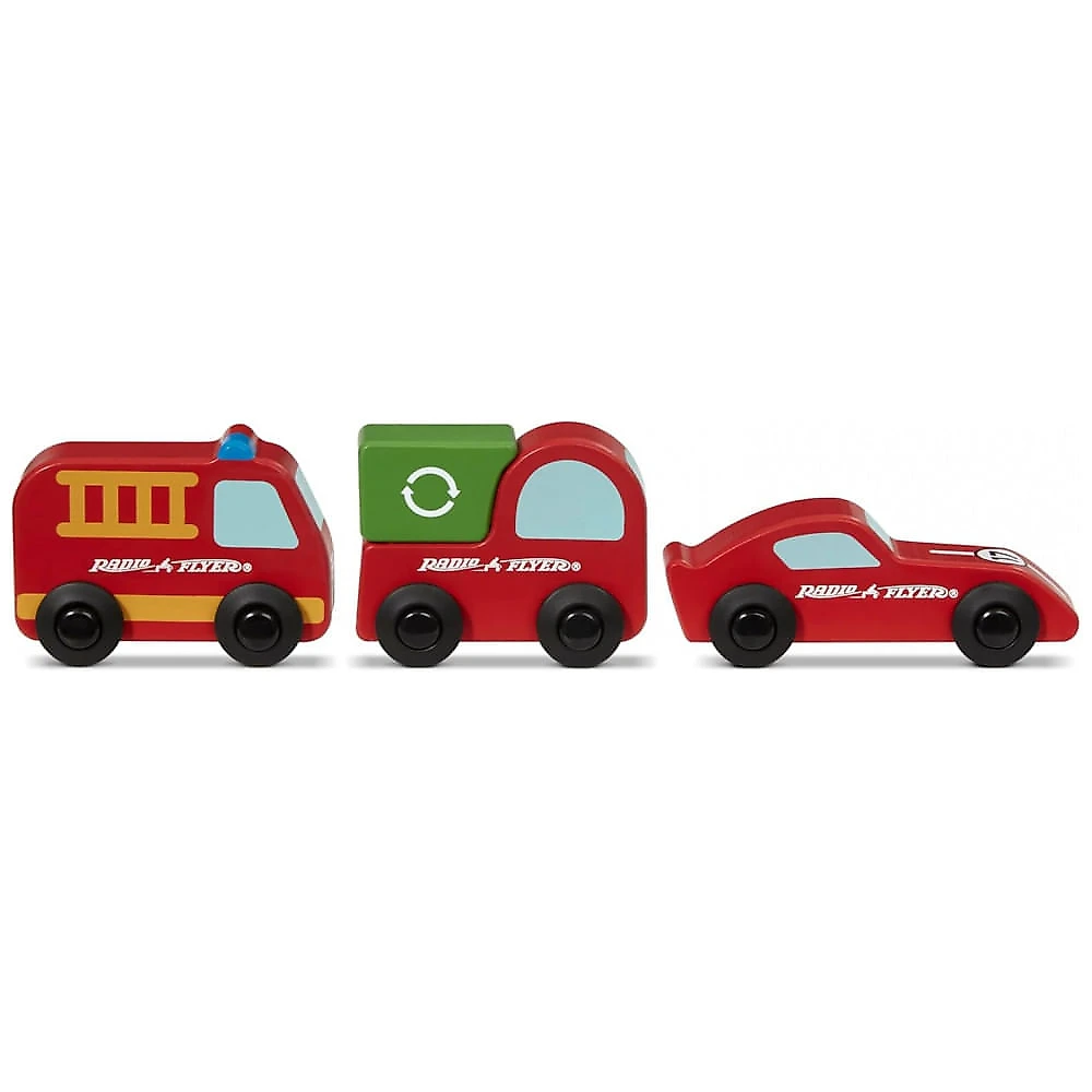 Carrinho de empurrar infantil Radio Flyer furgão de entrega Amazon azul com compartimento sob o assento