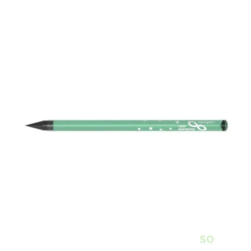 Lápis Preto HB Newlink Infinito com Diamante na Ponta Newpen 1 Unidade Verde