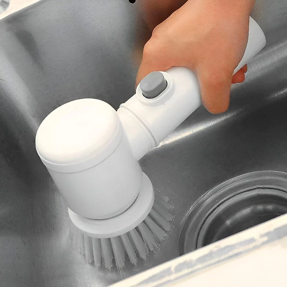 Escova de Limpeza Elétrica Mini Esfregão 3 em 1 Giratória Branco Shopmix