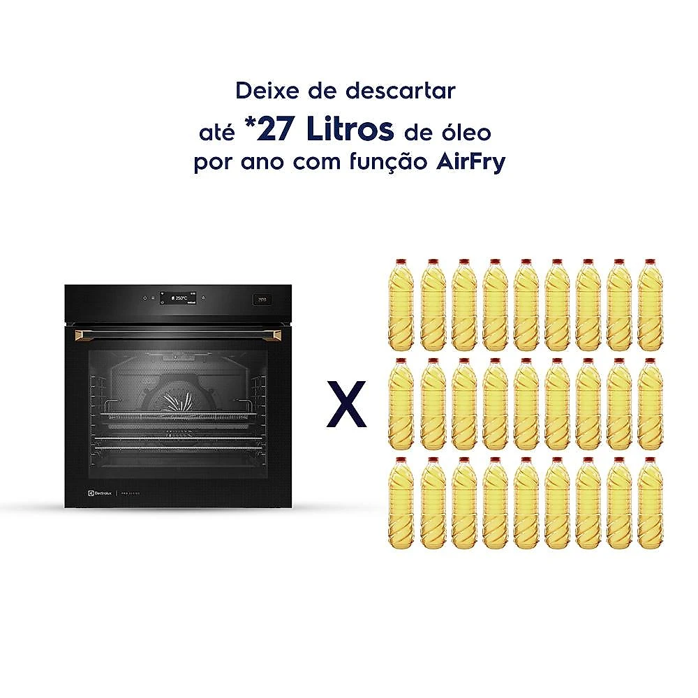Forno Elétrico de Embutir Electrolux Expert Pro Series com 80 Litros, Grill e Painel Touch Preto - OE9XB 220
