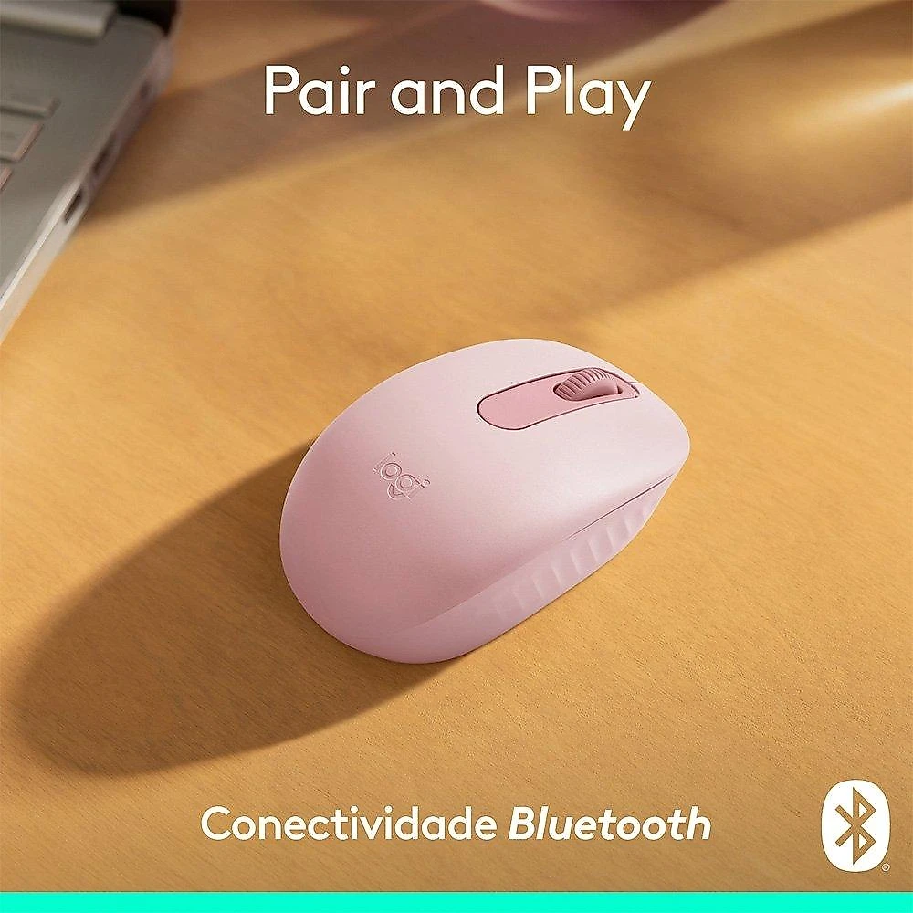 Mouse Sem Fio Logitech M196, Ambidestro Compacto, Bluetooth, Compatível com PC e Mac, Rosa - 910-007458
