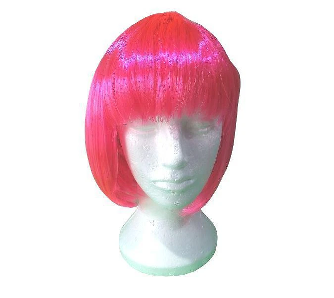 Miniatura Peruca Chanel Rosa Sintética 25 Cm