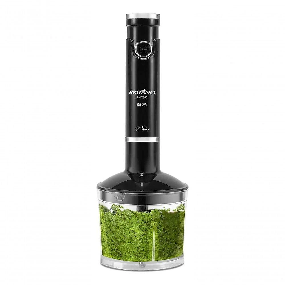 Mixer com Processador BMX360 2 em 1 350W com Lâminas em Aço Inox Preto 110V