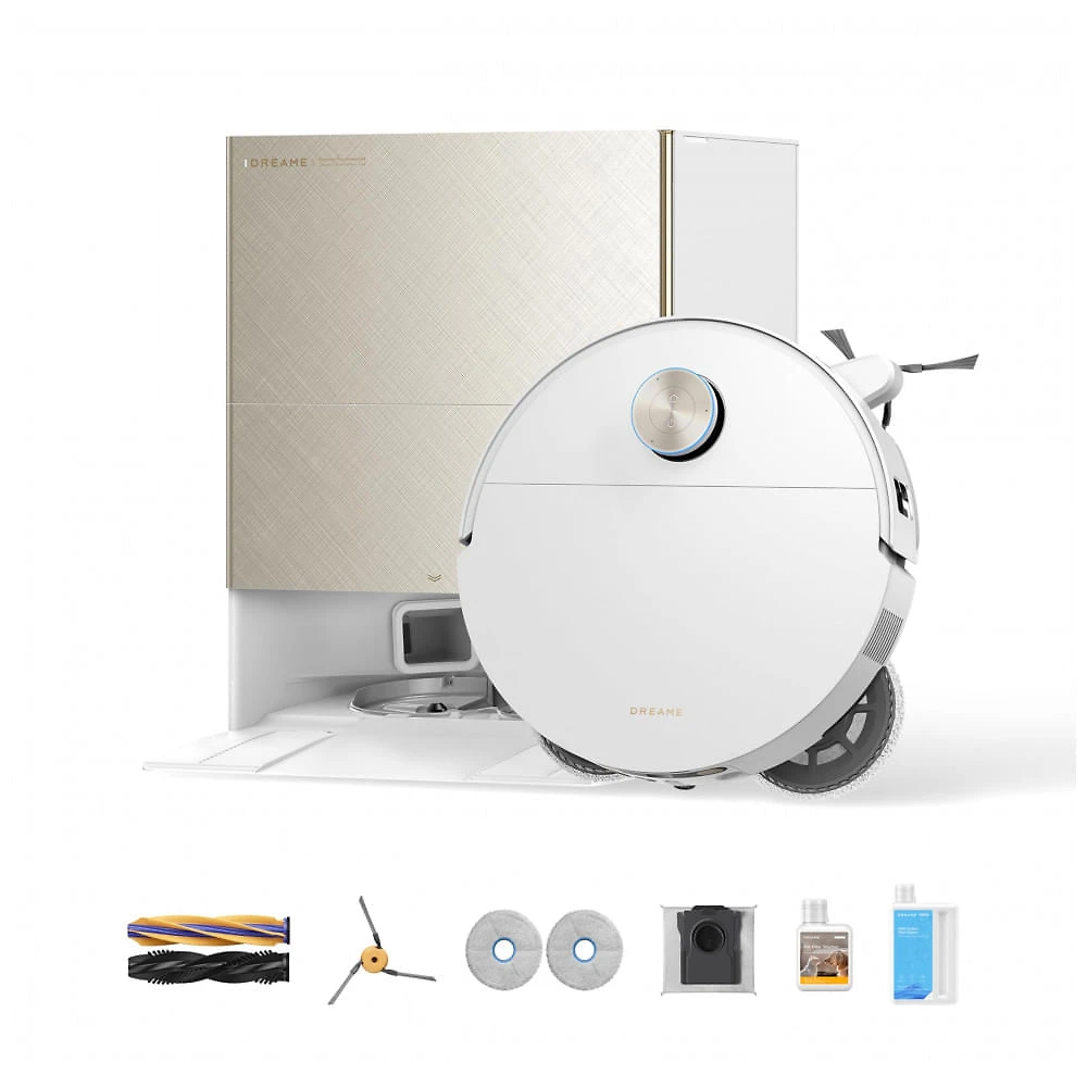 Robô Aspirador e Mop DREAME X60 Max Ultra Completo Branco 35.000Pa Ultra-Fino 8cm Estação Multifuncional 10-em-1