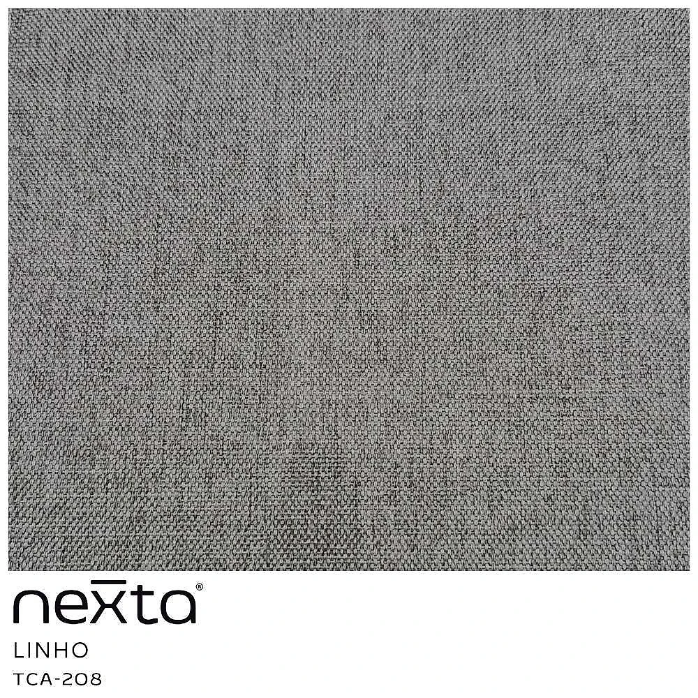 Cama Box Casal Nami MDF Pés de Ferro Linho Cinza Escuro Nexta Casa