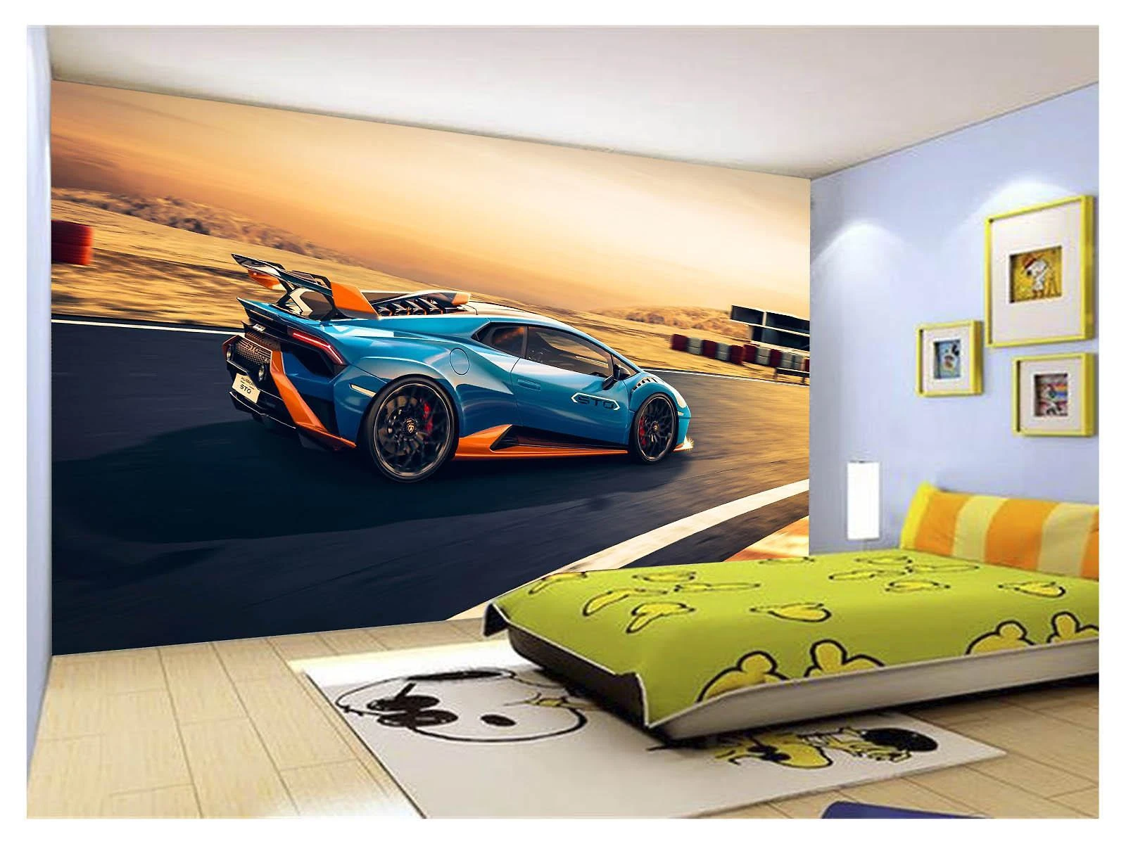 Miniatura Papel De Parede Carro Lamborghini V10 Huracan 3,5M Car210