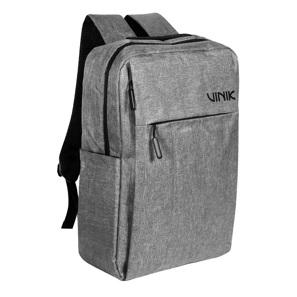 Mochila para Notebook VKBAG011 com Porta USB a e Três Bolsos com Zíper Cinza Vinik
