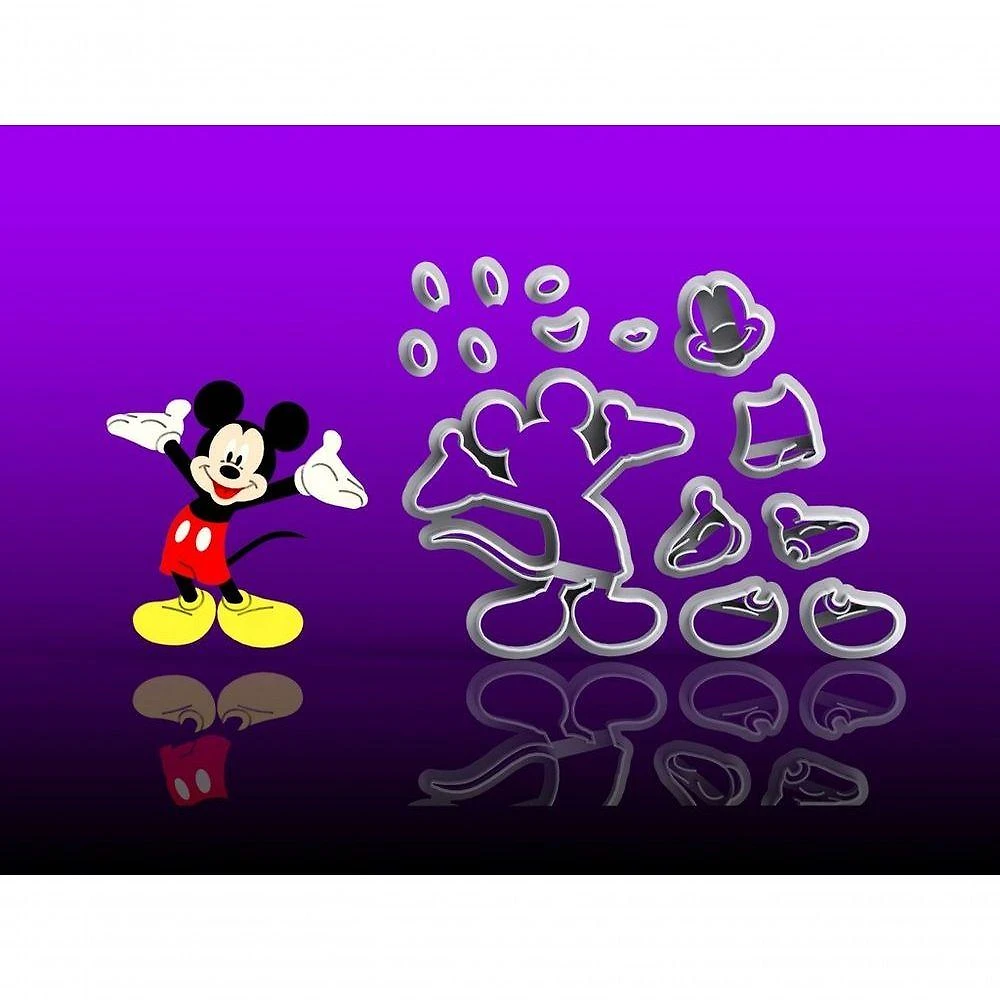 Cortador Mickey de Costas Frente Silhueta Modular Plástico PLA 7CM Transparente HB Formas
