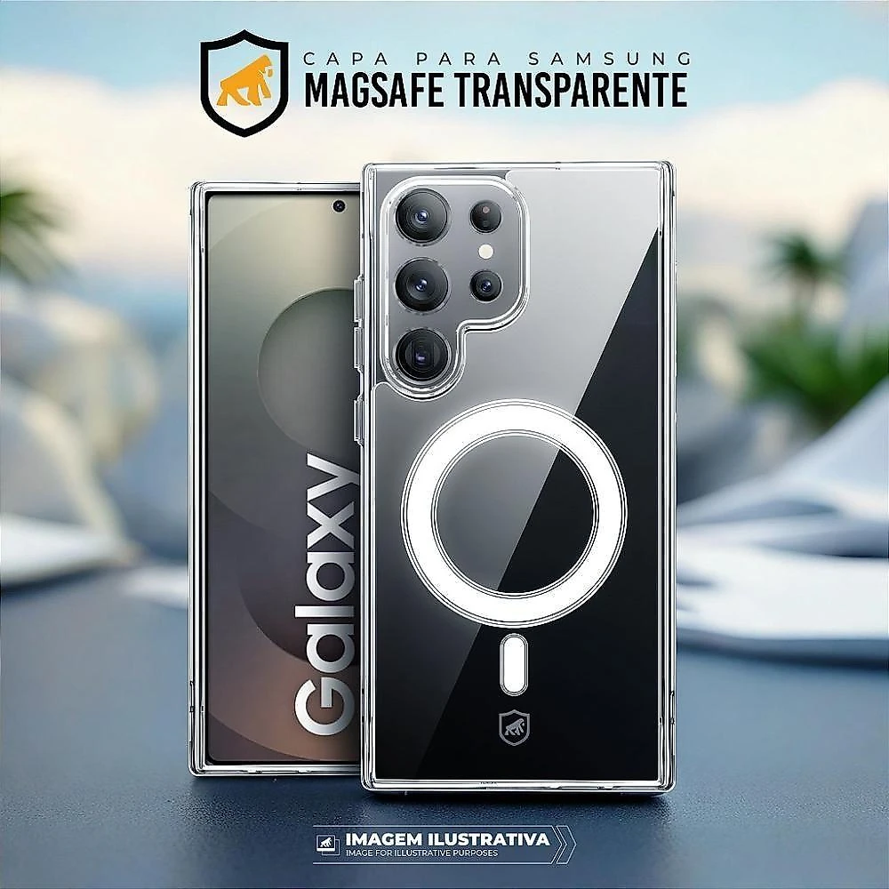 Capa Magsafe Para Samsung Galaxy S25 Plus - Transparente - Gshield