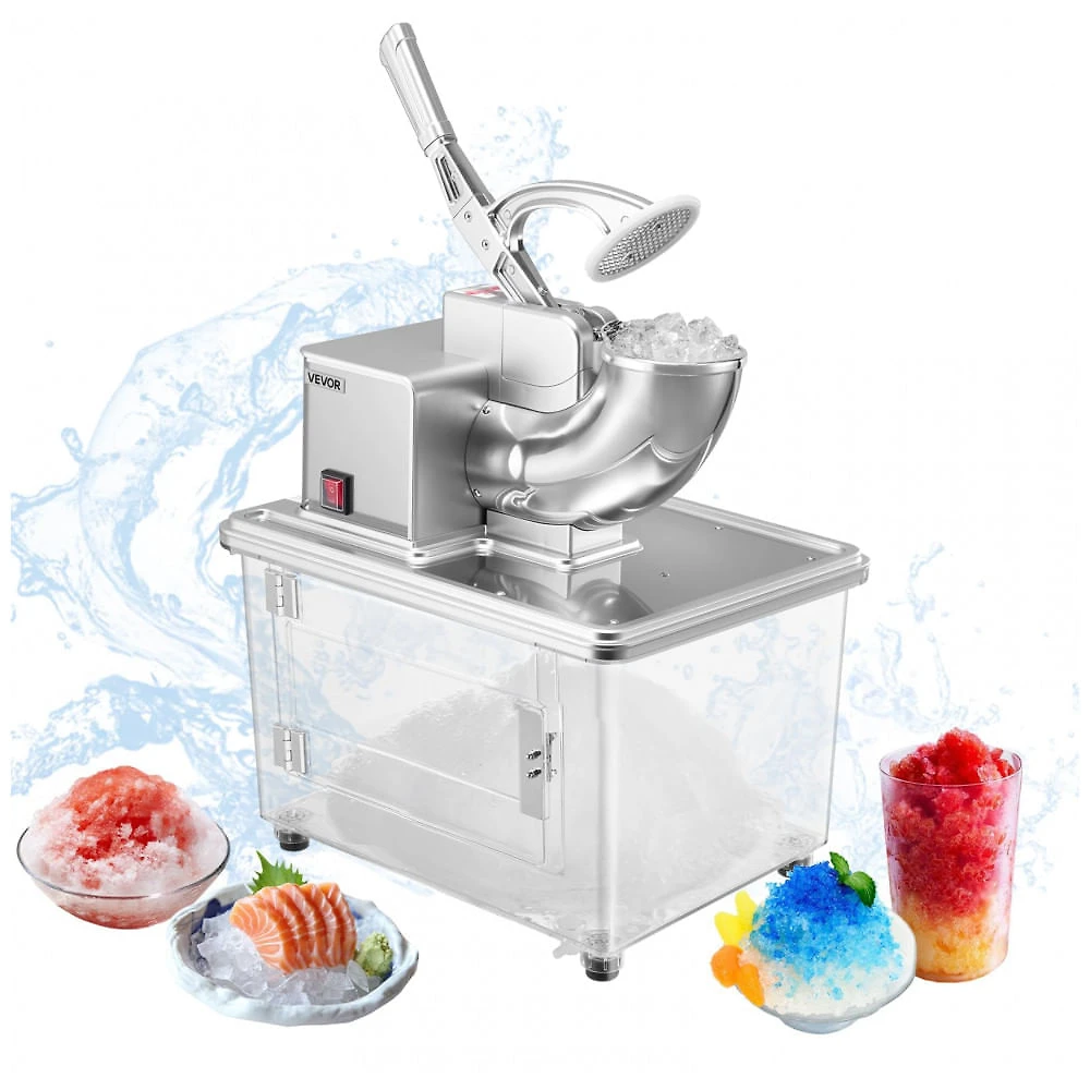 Máquina de Raspadinha Slush VEVOR WF-A108S 300 kg/h 4 Lâminas Inox Caixa 50L 110V