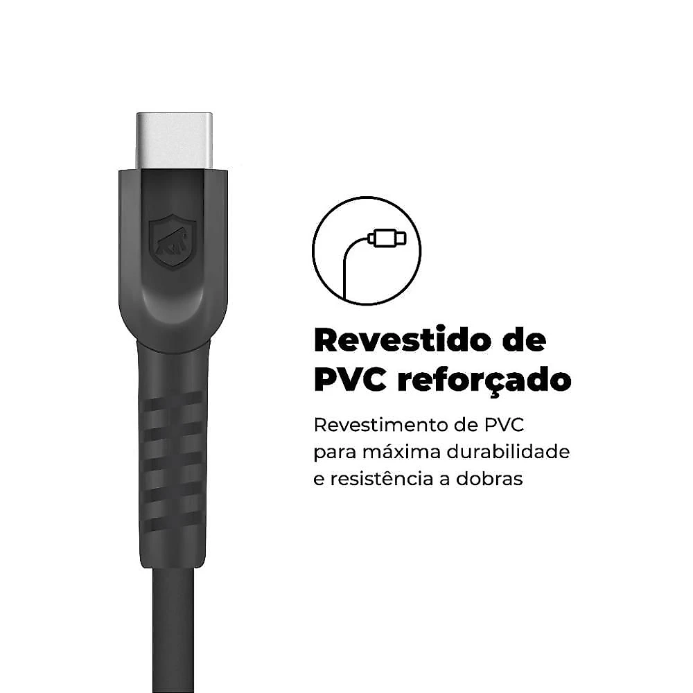 Kit Carregador Universal Turbo Power Delivery + Cabo Dual Shock Tipo C / Type C 1.2m - Gshield