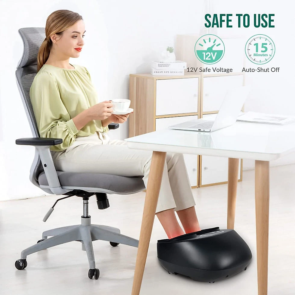 Massageador Elétrico para Pés com 3 Configurações, Bivolt, Snailax, Preto