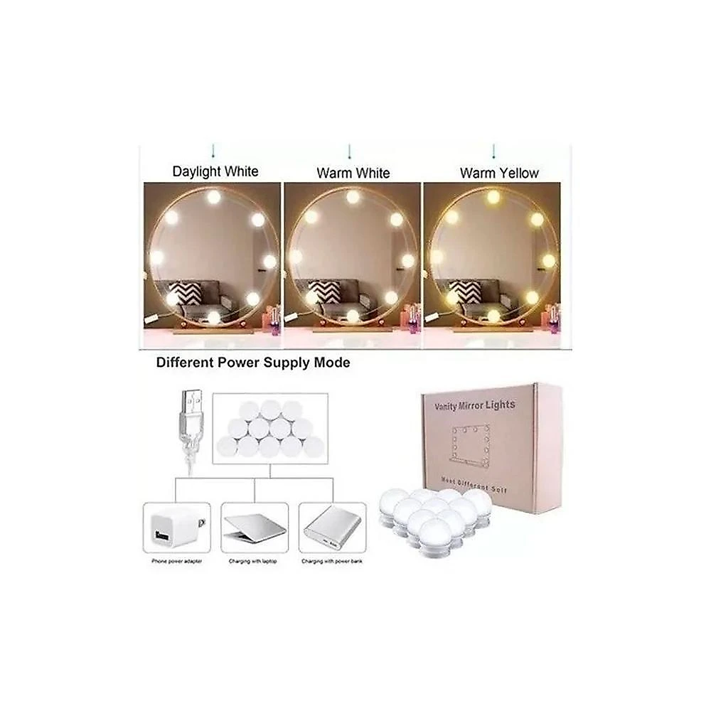 Penteadeira Ditália 7gavetas C/cadeira + Kit Luz Pe-80 Branco