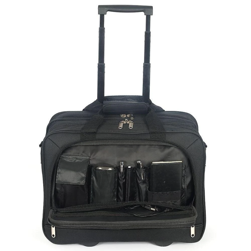 Pasta Piloto Notebook 18 30L Poliester Rodinhas e Compartimento Acolchoado Ziper Noronha Preto Polo