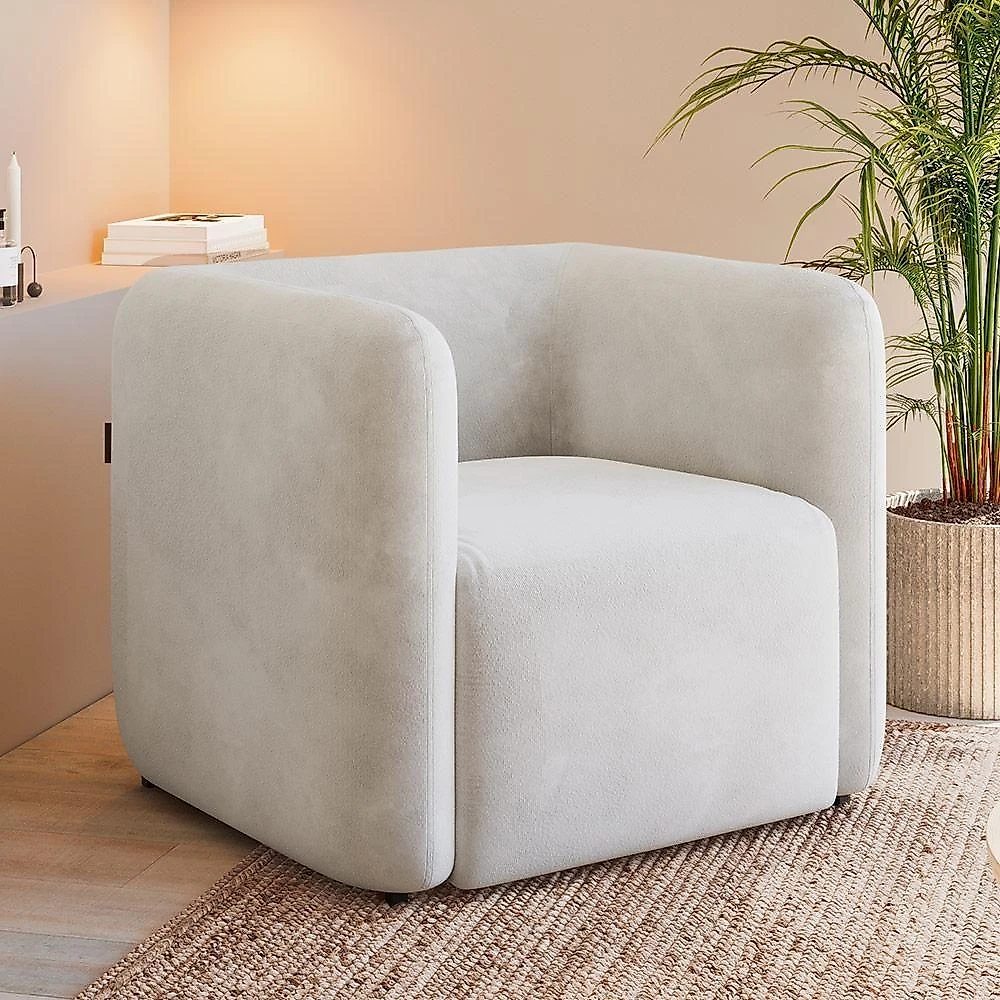 Kit 02 Poltronas Decorativas Para Sala De Estar Fixa Living Peônia K01 Veludo Bege