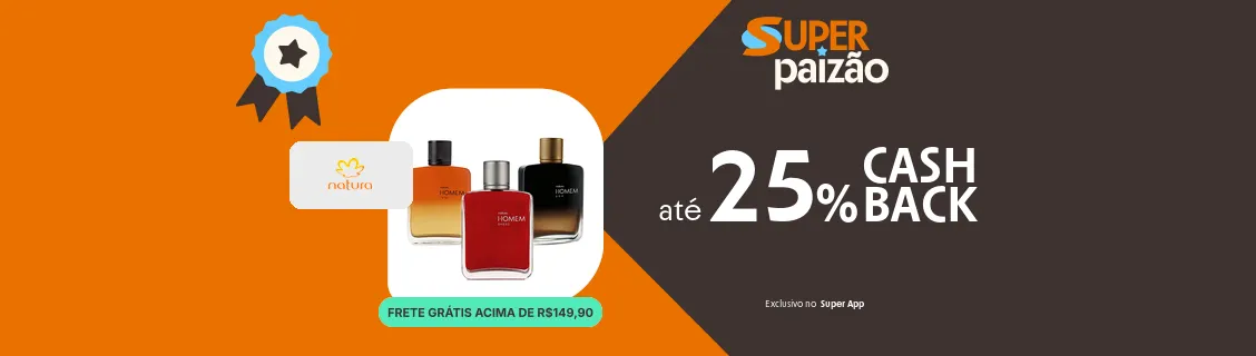 Loja Natura com até 25% de cashback