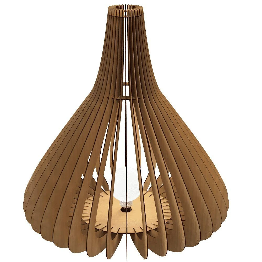 Luminária de Chão Catedral Mdf Cru 70x45cm 100W Bivolt para Interior e Exterior Lenobre
