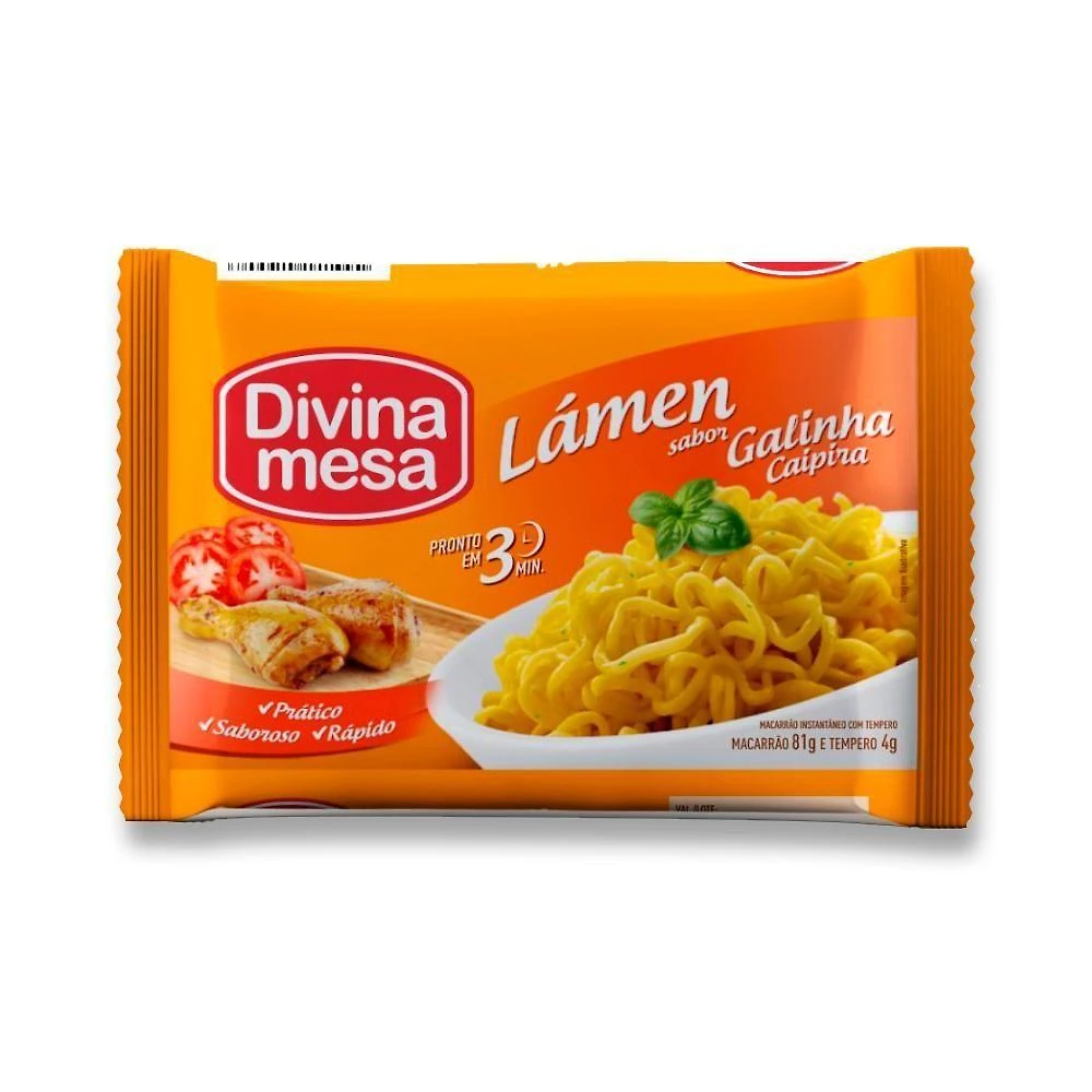 Macarrão Lámen Instantâneo 4 Galinha Caipira E 4 Carne 85g