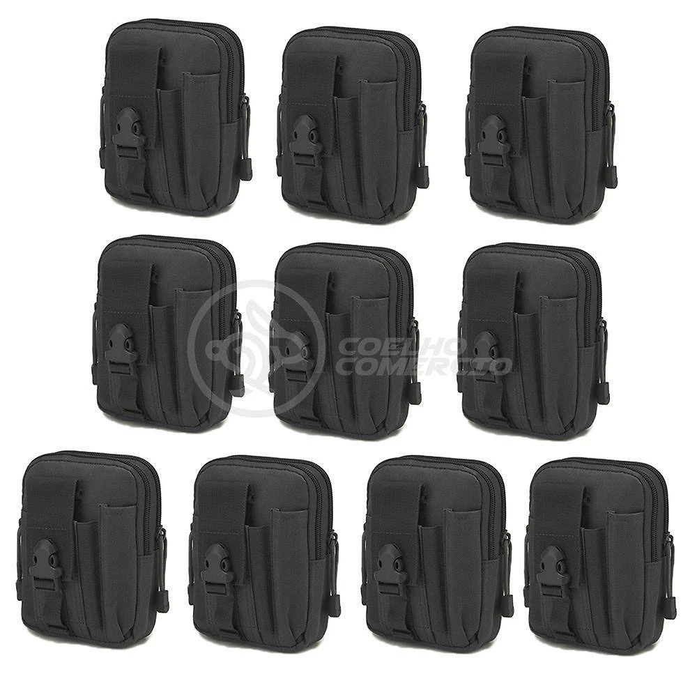 Kit 10 Bolsas Pretas Conjunto De Sobrevivência E Atividades Camping preto