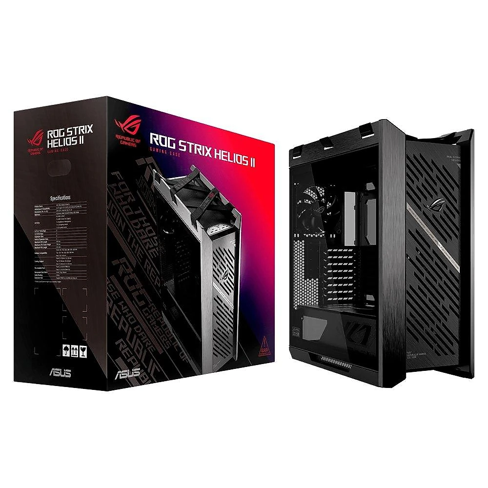 Gabinete Gamer ASUS ROG STRIX HELIOS II GX601S, Mid Tower, E-ATX, Lateral em vidro, Preto - 90DC00WO-B30000
