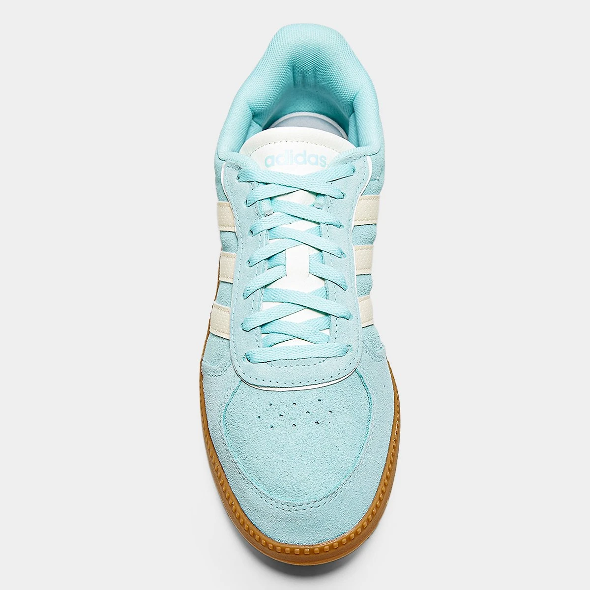 Miniatura Tênis Adidas Breaknet Sleek Suede Feminino Azul Claro+Branco - 34