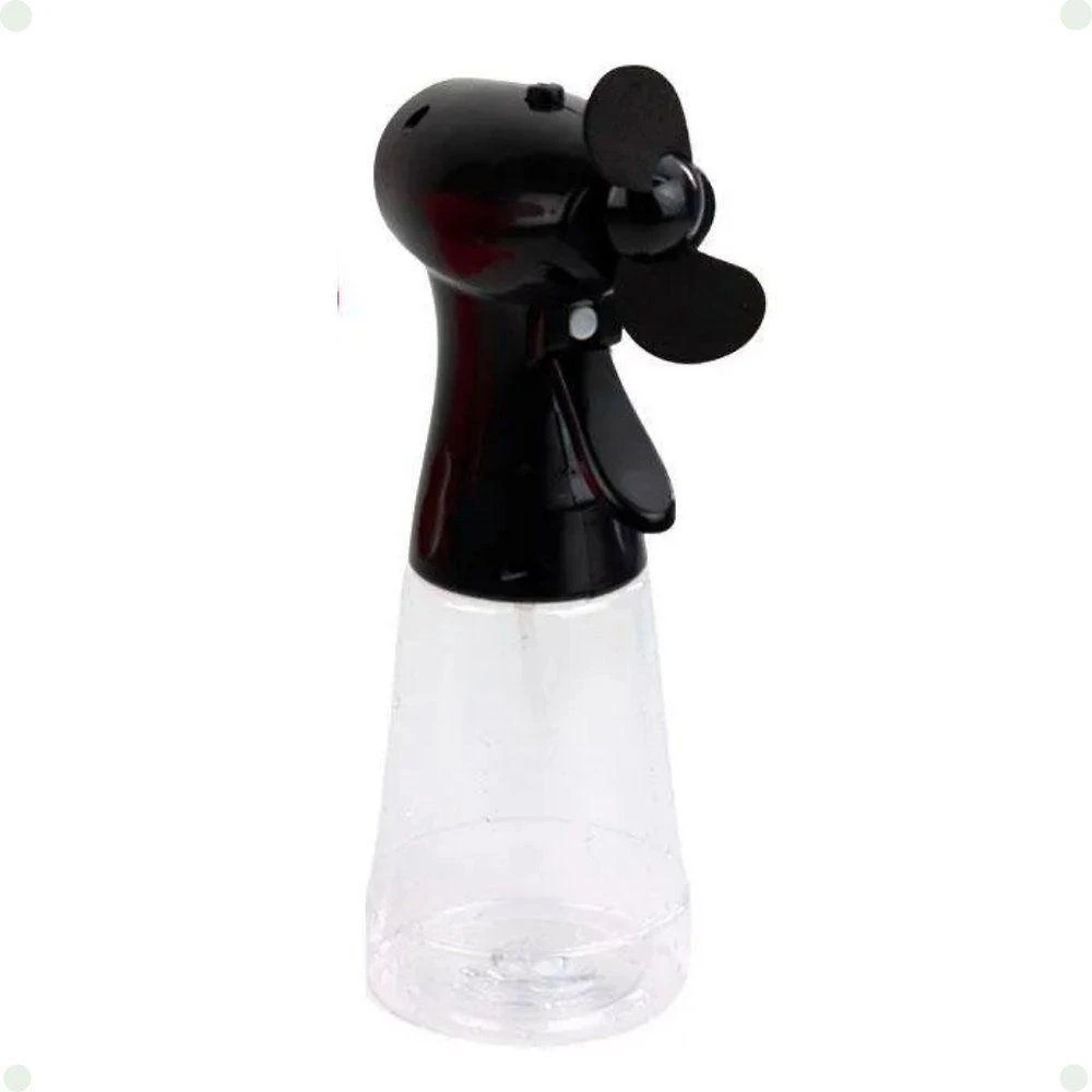 Mini Ventilador e Borrifador Weeze 350ML 21cm 2 Velocidades Preto