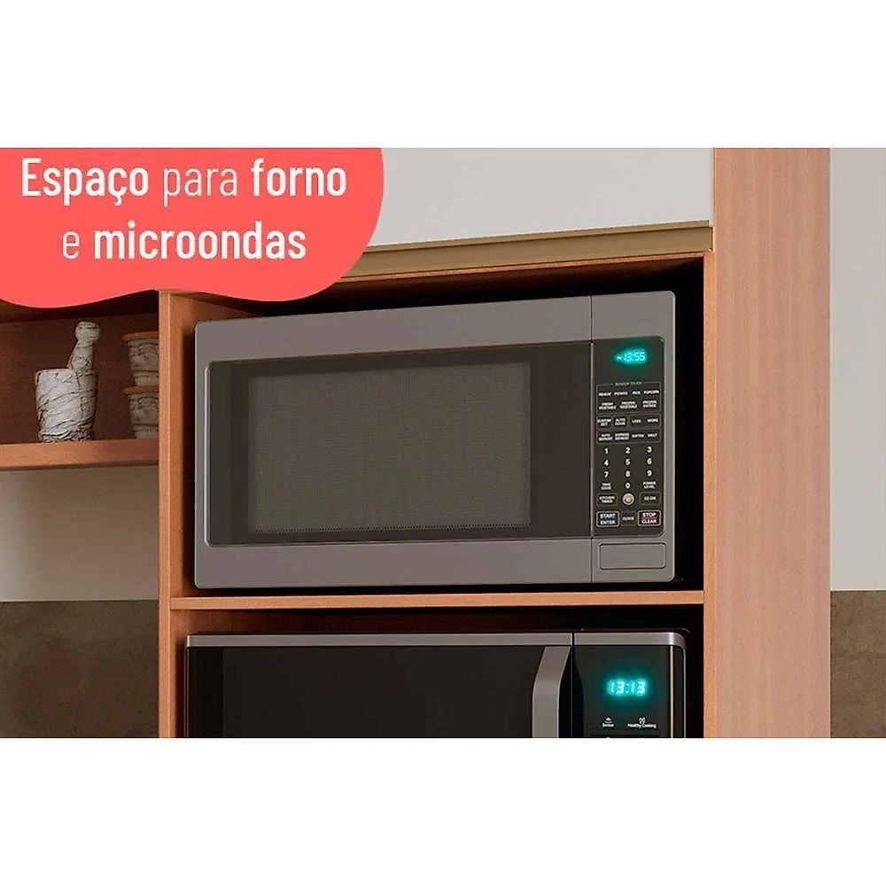 Kit De Cozinha Completa 5 Peças Thela Macadâmia (2aéreos+2balcões+1paneleiro) Czc23 Freijo-branco - Telasul