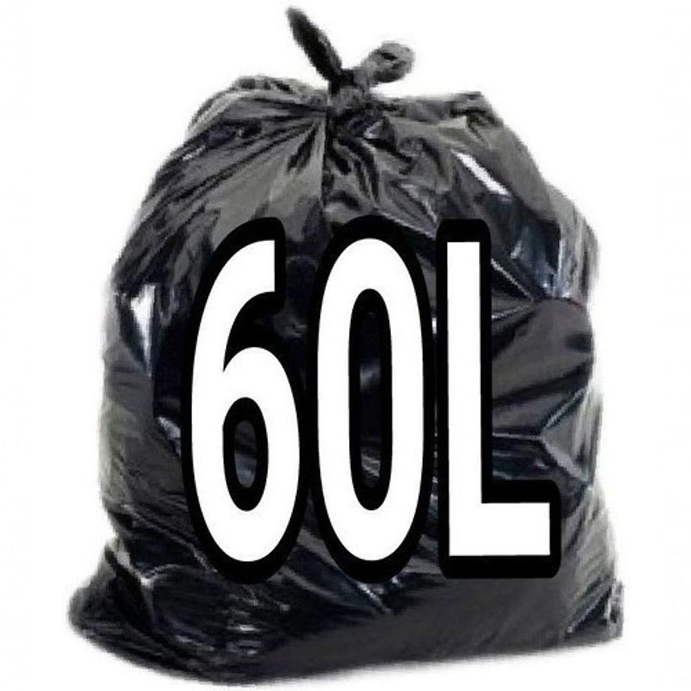 Saco para Lixo 50 Litros Preto 100 Unidades 60x70 cm para Uso Doméstico e Comercial Higipack