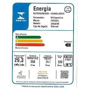 Refrigerador Consul CRD37MB Cycle Defrost Duplex 332L Branca 110V