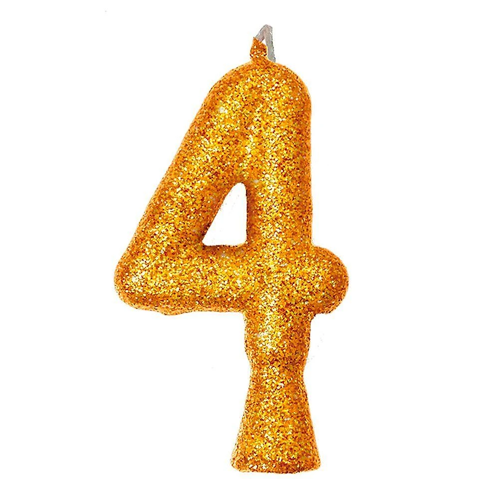 Vela De Aniversário Puro Glitter Dourada Modelo 7