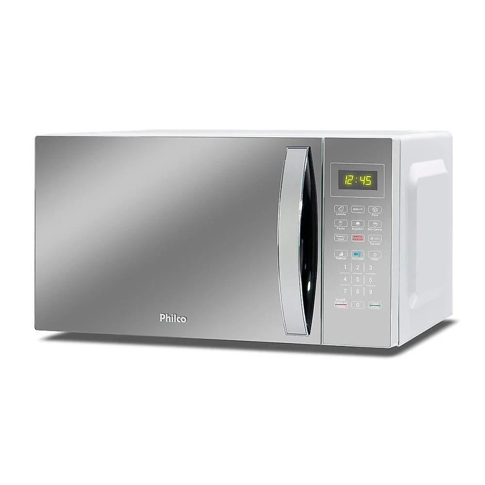 Micro-ondas philco pmo38e 1400w com função manter aquecido e tirar odor – branco espelhado 110