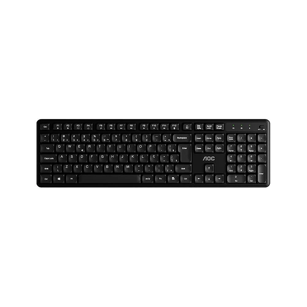 Kit Teclado e Mouse AOC KM460, USB, 1200 DPI, 104 Teclas, Resistente a Derramamento, Preto -  KM460 BK