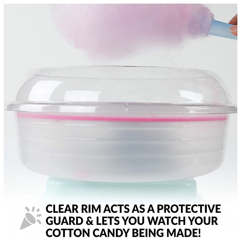 Retrô Máquina de Algodão Doce Elétrica Profissional com CLEAR RIM GUARD, 110v, NOSTALGIA CLCM8AQ, Azul