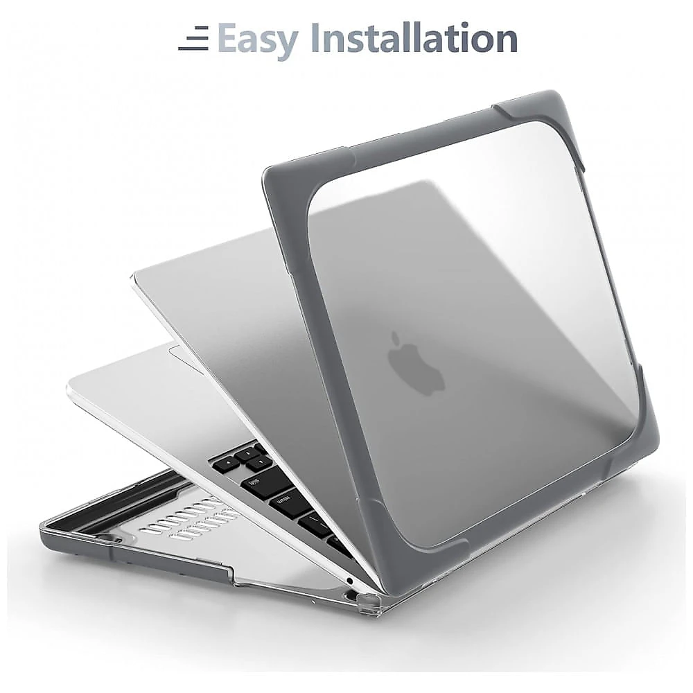 Capa Rígida Batianda para MacBook Pro 13" – Modelos A2289, A2251, A2338 M1/M2 com Suporte Dobrável, Tampa de Teclado e Película de Tela – Cinza