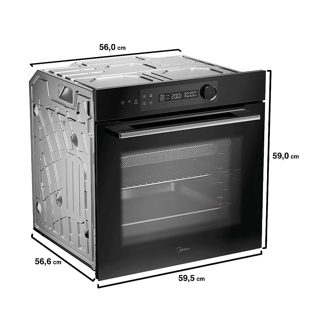Forno de Elétrico de Embutir Midea Touch Smart com 80 Litros de Capacidade, Grill Painel Touch Preto - TSI80P2 220