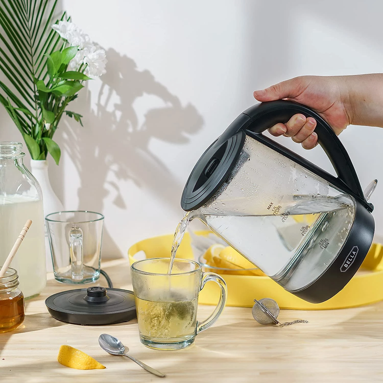 BELLA Chaleira Elétrica 17 L com Desligamento Automático 1 500W110V Preto