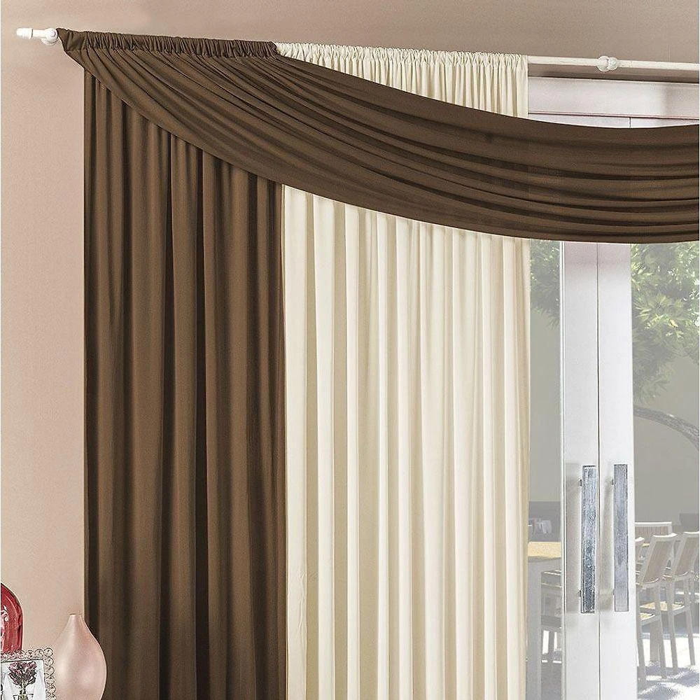 Cortina Alana 4,00M X 2,50M Tabaco Com Palha Tecido Malha Para Sala Ou Quarto