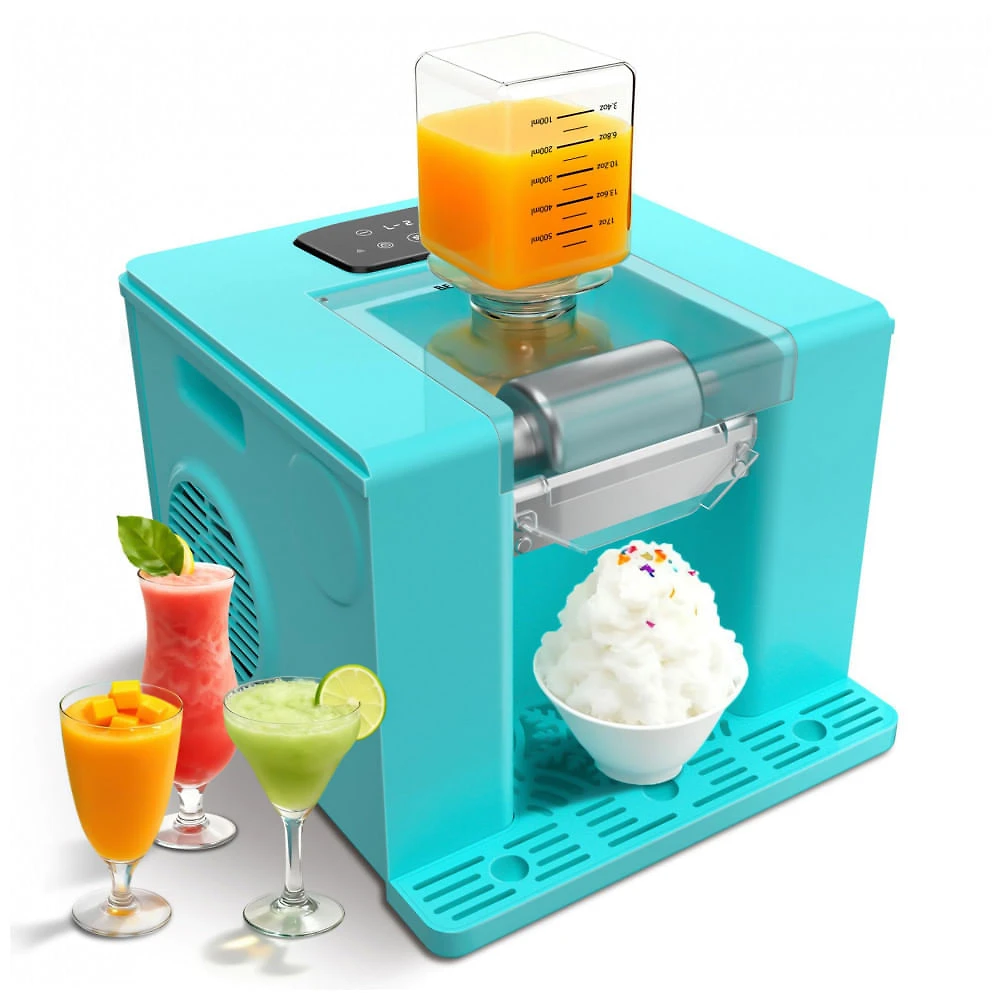 Máquina de Slush Raspadinha Bellatte Azul 500ml Compressor 5 Velocidades Auto Limpeza 110V