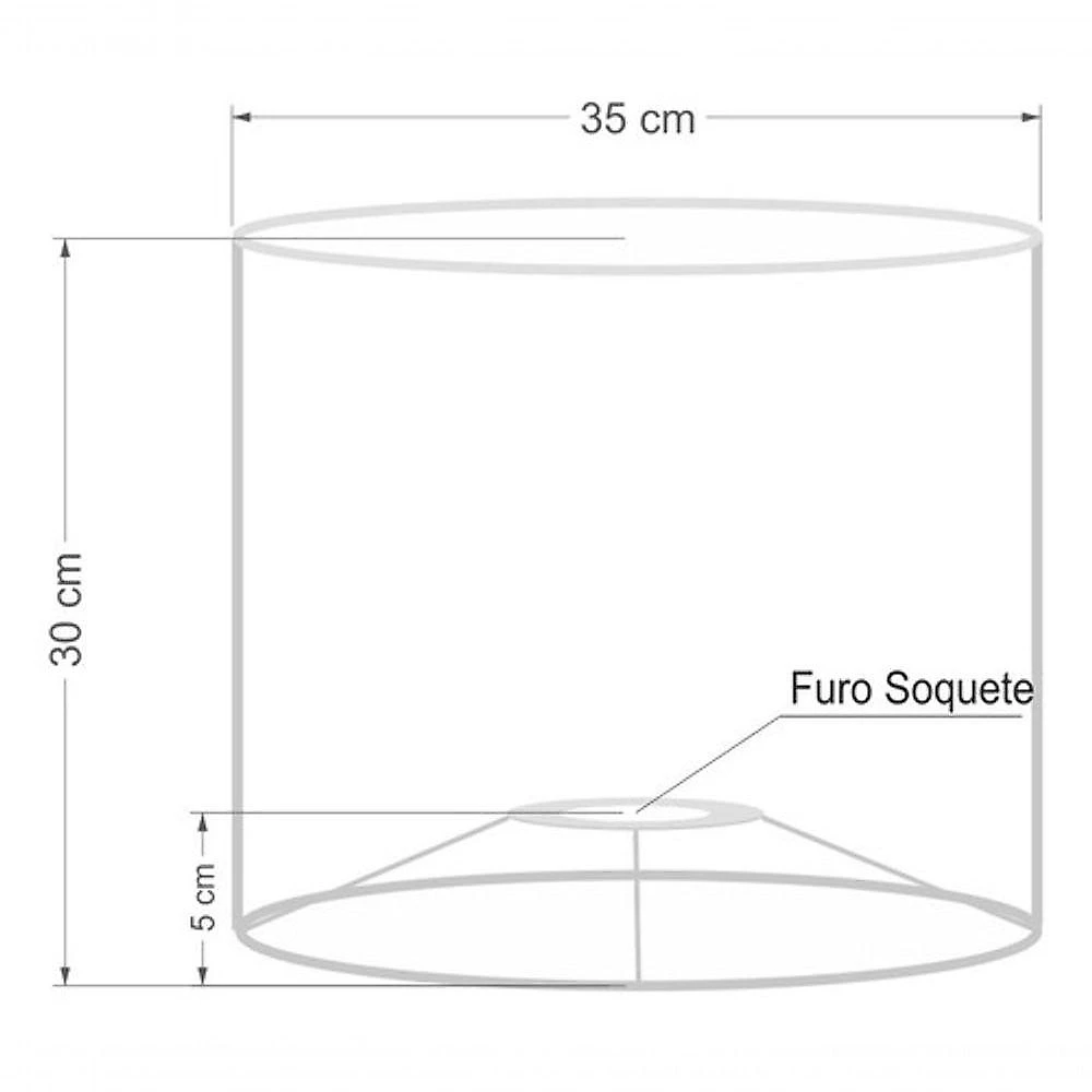 Cúpula Abajur E Luminária Cilíndrica Vivare Cp-7016 ø35x30cm - Bocal Nacional Rustico-bege