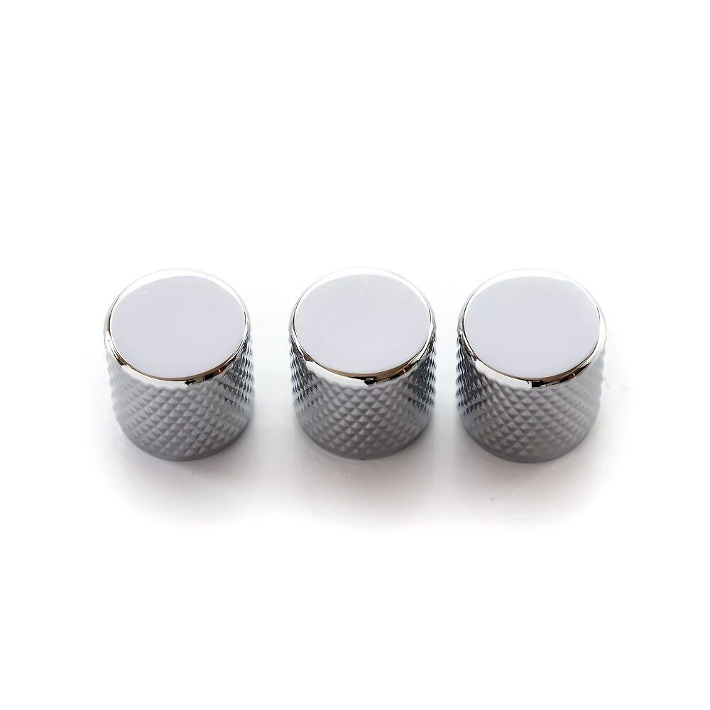 Kit 3 Knobs para Instrumentos KTL-CR Metal Flat Top Cromado Spirit