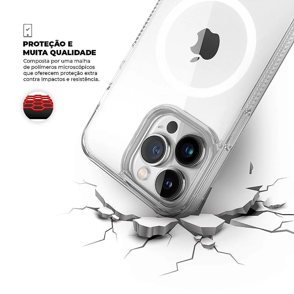 Kit Capa e Película de Privacidade Gshield Anti-slip Magsafe para Iphone 15 Pro Transparente 1