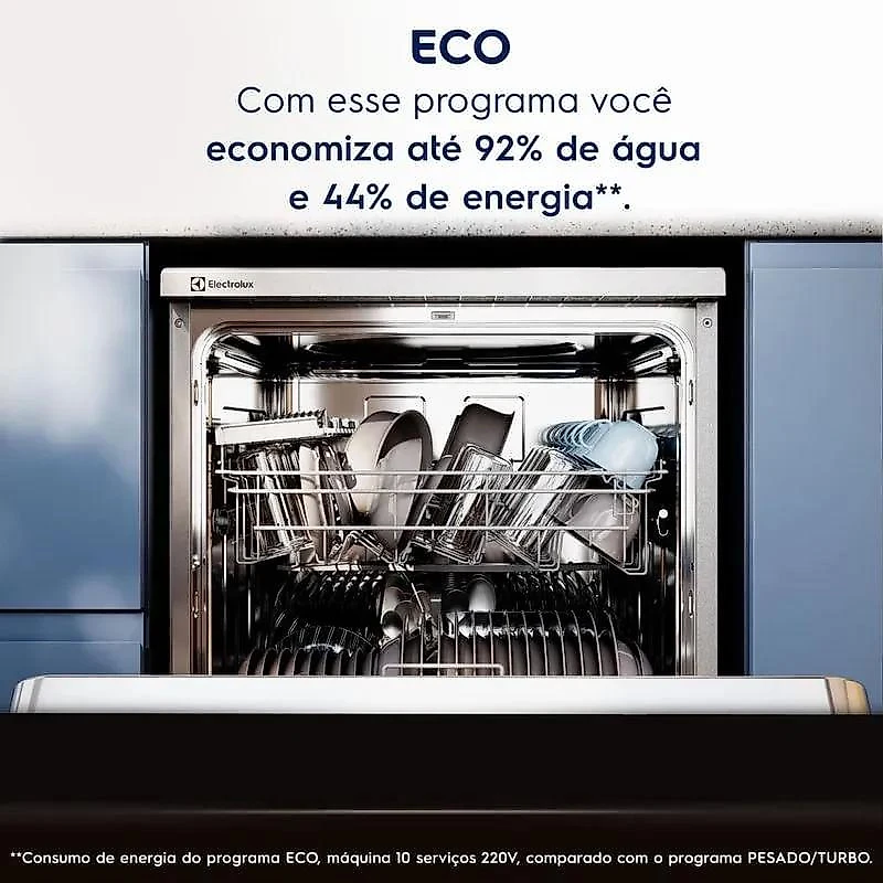 Lava-Louça Electrolux 10 Serviços Inox com Programa Lava & Seca 50 min LS10E 127V