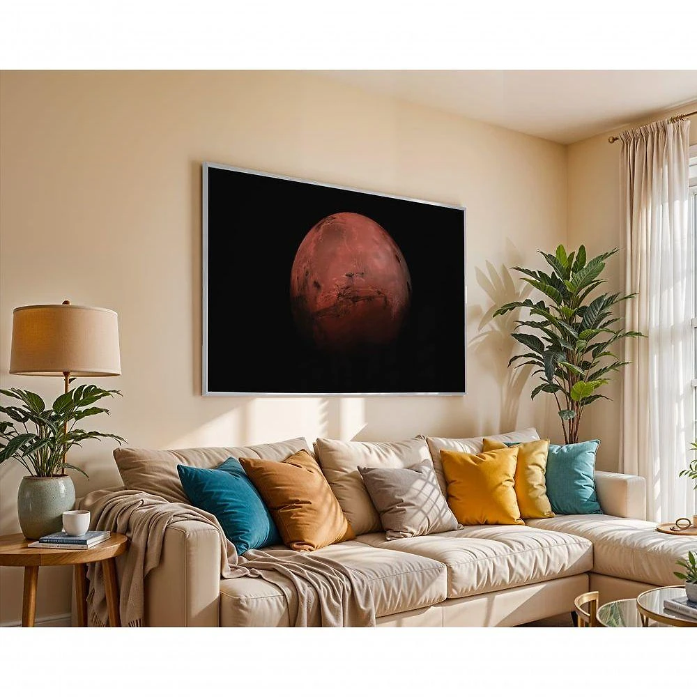 Quadro Decorativo Júpter Retangular 120x50CM com Moldura Caixa Amadeirado