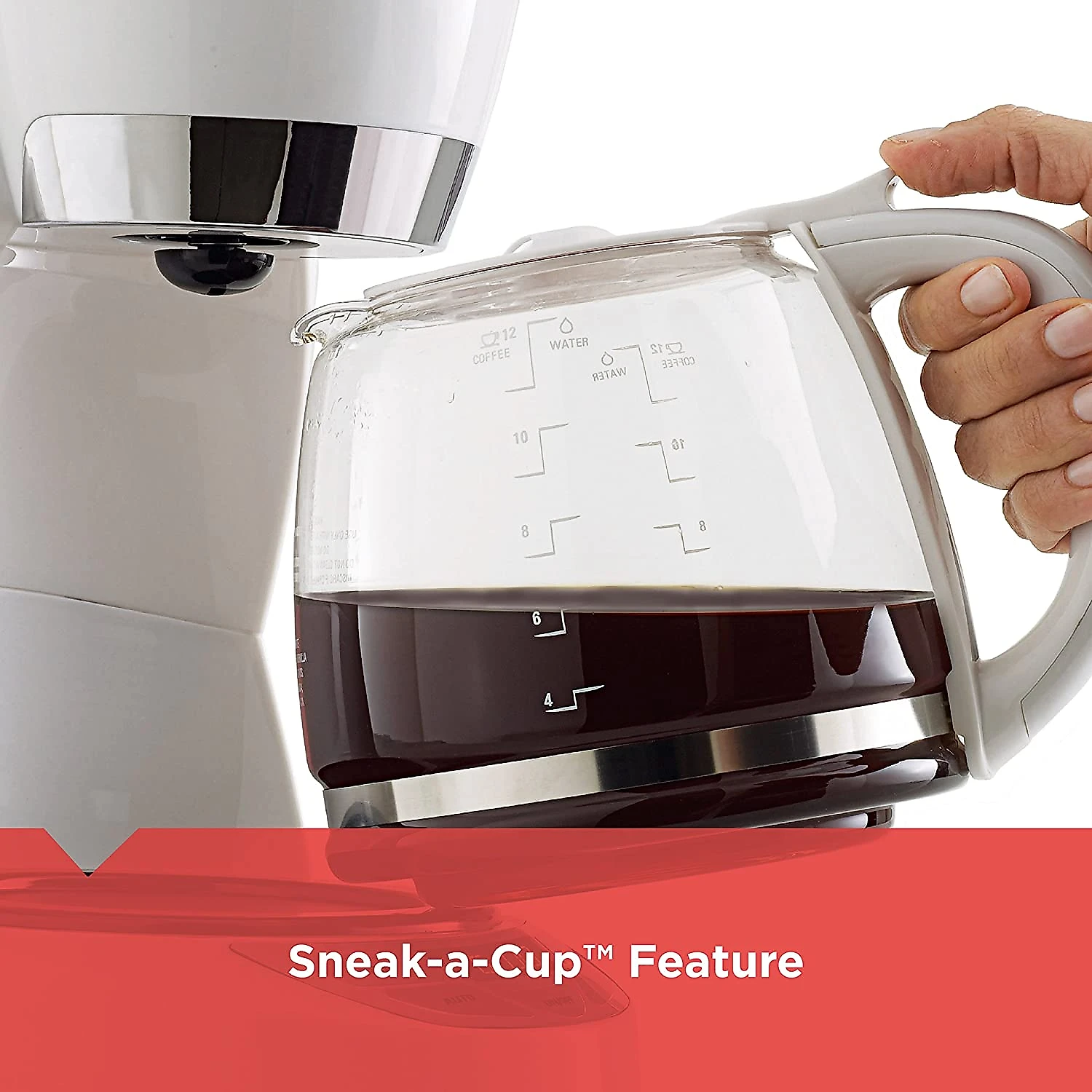 BLACK DECKER cafeteira programável com 12 xícaras branco