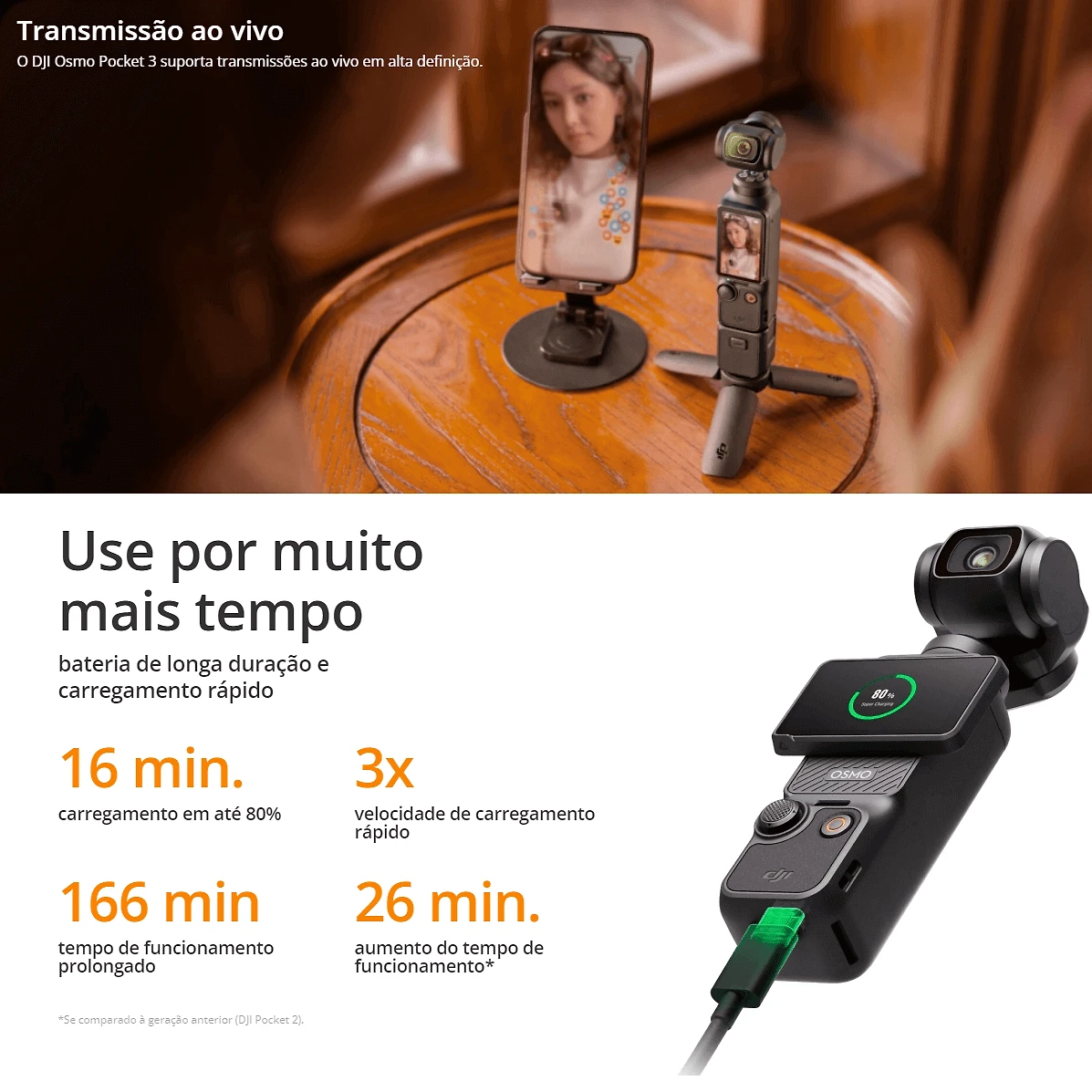 Miniatura Câmera DJI Osmo Pocket 3 Creator Combo 4K Gimbal
