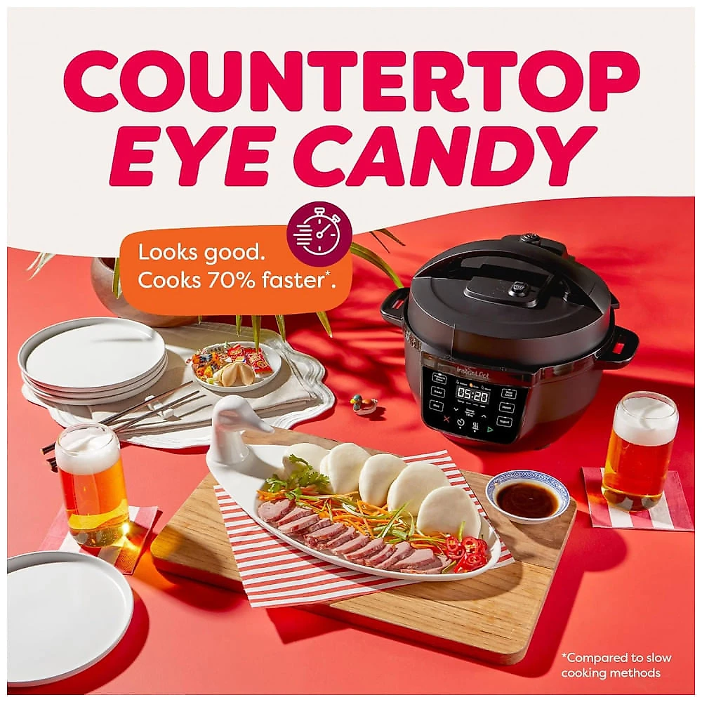 Instant Pot 4 litros RIO Mini 7 em 1 MultiCooker, Panela de Pressão, Fogão Lento, Refogue, Cozinhe a Vapor, Faz Arroz, Iogurte, Aquecedor, Preto
