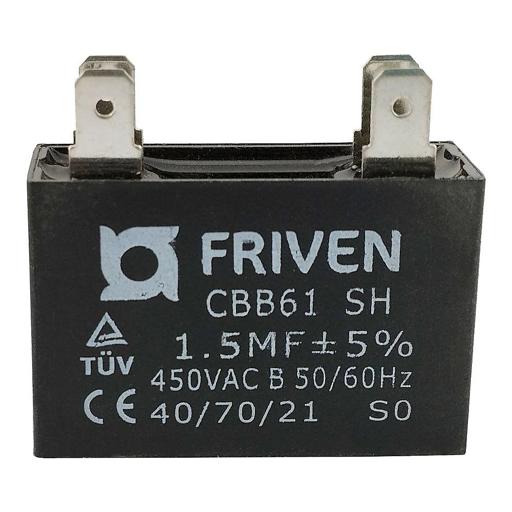 Capacitor Caixa Preto 1.5 Uf 450v Quadrado