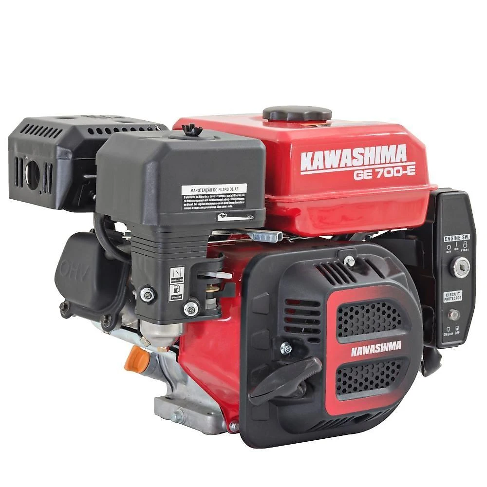 Motor Kawashima à Gasolina 212cc 7hp 4t Com Partida Elétrica